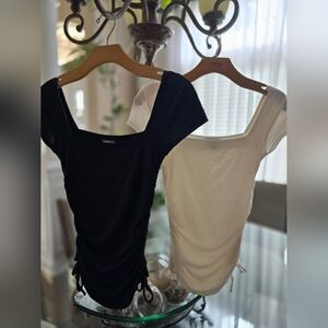 Express Set of 2 Black And Cream Women's Top
